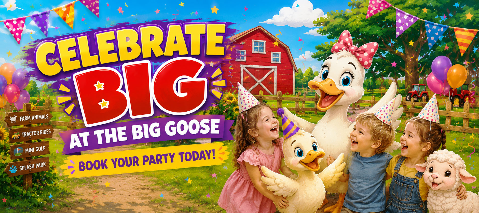Celebrate BIG at The Big Goose - Birthday Party Packages at The Big Goose Adventure Farm & Wildlife Park on the Mornington Peninsula