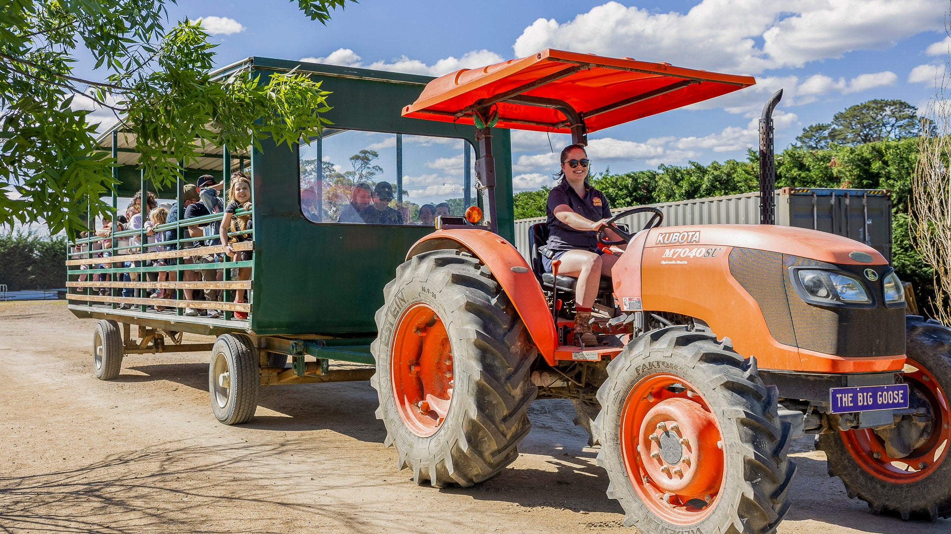 Tractor rides included in admission price  at The Big Goose Adventure Farm and Wildlife Park Mornington Peninsula family day out with kids