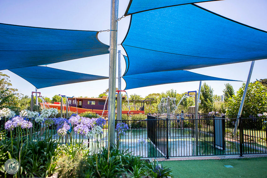 Shaded splash park and water play area at The Big Goose Adventure Farm & Wildlife Park on the Mornington Peninsula. Featuring shade sails, interactive water features and family-friendly facilities, it’s a popular summer attraction for visitors from Melbourne, Frankston, Cranbourne, Pakenham, Phillip Island and across South East Victoria looking for fun things to do with kids.